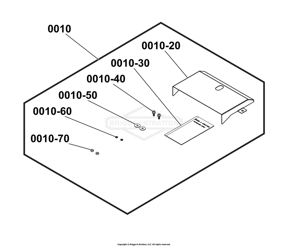 6925-00 - Intake Air Diverter / Intake Air Diverter Diagram and Parts List for 040801-00  Briggs and Stratton Generator